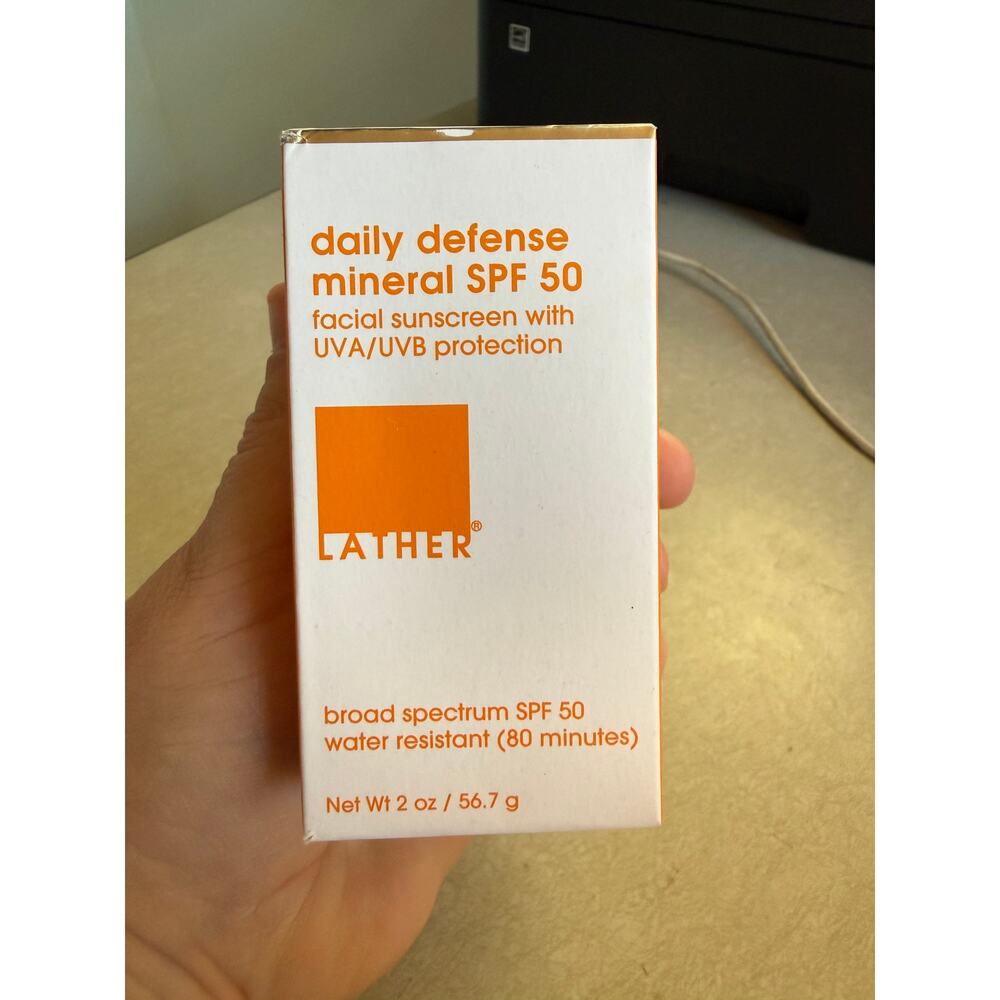 Lather Daily Defense Mineral Facial Sunscreen SPF 50 2 oz